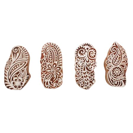 Set of 4 Piece New Mix Wooden Printing Block